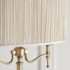 63620 Stanford Antique Brass Floor Lamp Beige Shade