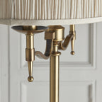 63620 Stanford Antique Brass Floor Lamp Beige Shade