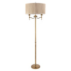 63620 Stanford Antique Brass Floor Lamp Beige Shade