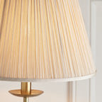 63621 Stanford Antique Brass Swing Arm Floor Lamp Beige Shade