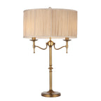 63648 Stanford Antique Brass Table Lamp Beige Shade