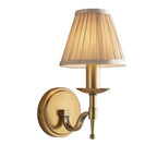 63653 Stanford Antique Brass Single Wall Light Beige Shade