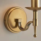 63653 Stanford Antique Brass Single Wall Light Beige Shade