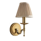 63653 Stanford Antique Brass Single Wall Light Beige Shade