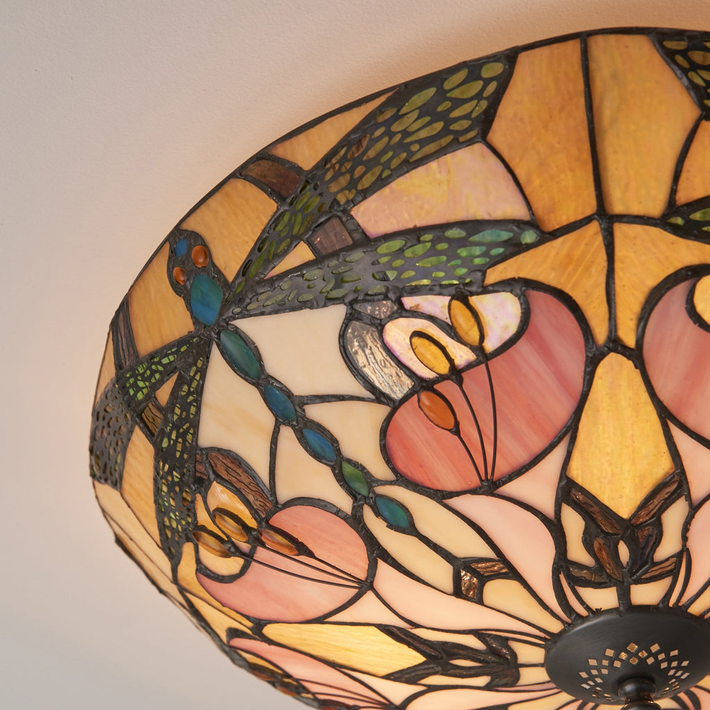 63922 Ashton Tiffany Large 2 Light Flush – Lights 2 Go