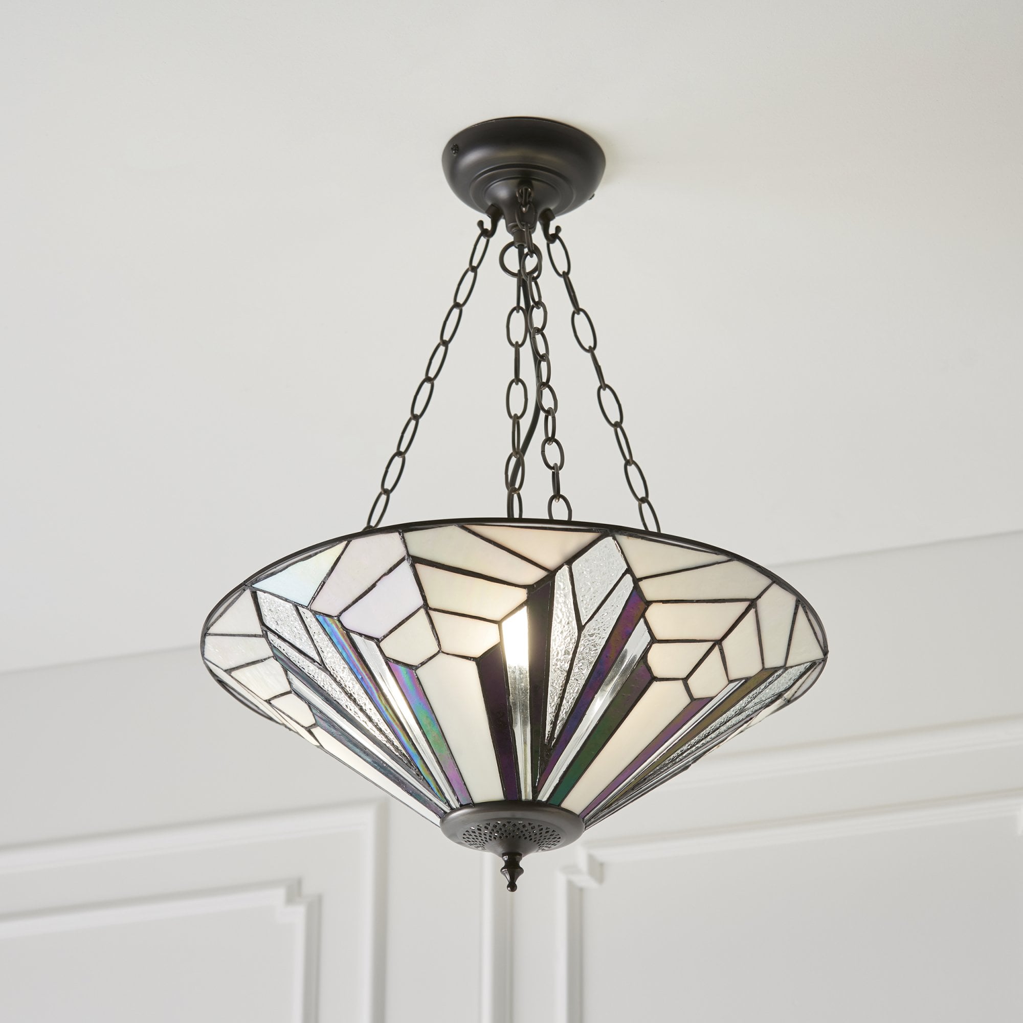 63936 Astoria Tiffany Large Inverted 3 Light Pendant