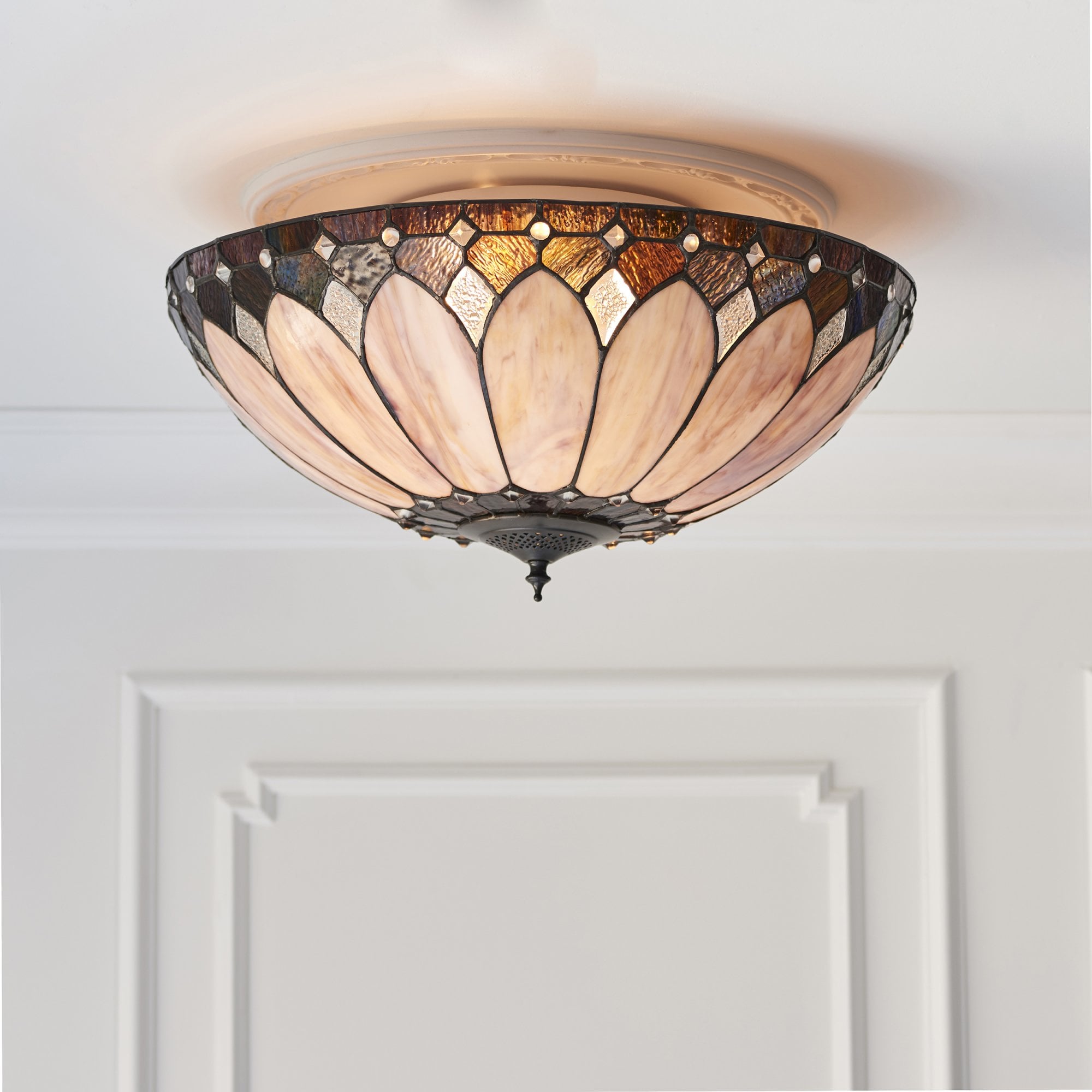 63973 Brooklyn Tiffany Large 2 Light Flush