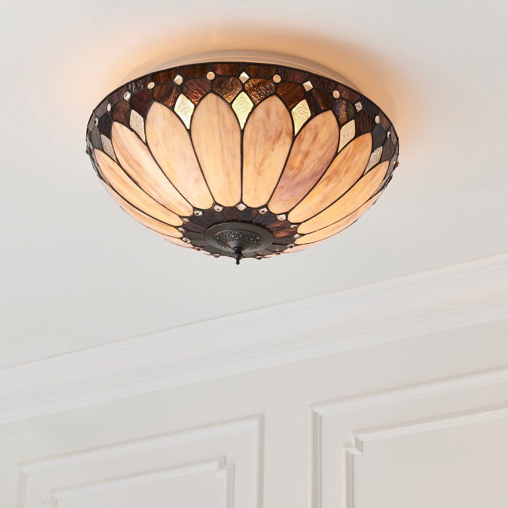 63973 Brooklyn Tiffany Large 2 Light Flush