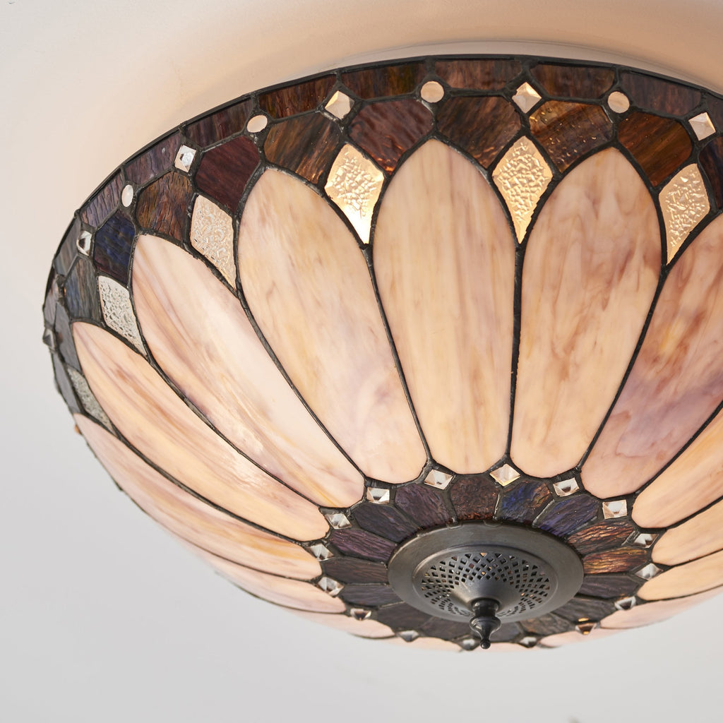 63973 Brooklyn Tiffany Large 2 Light Flush