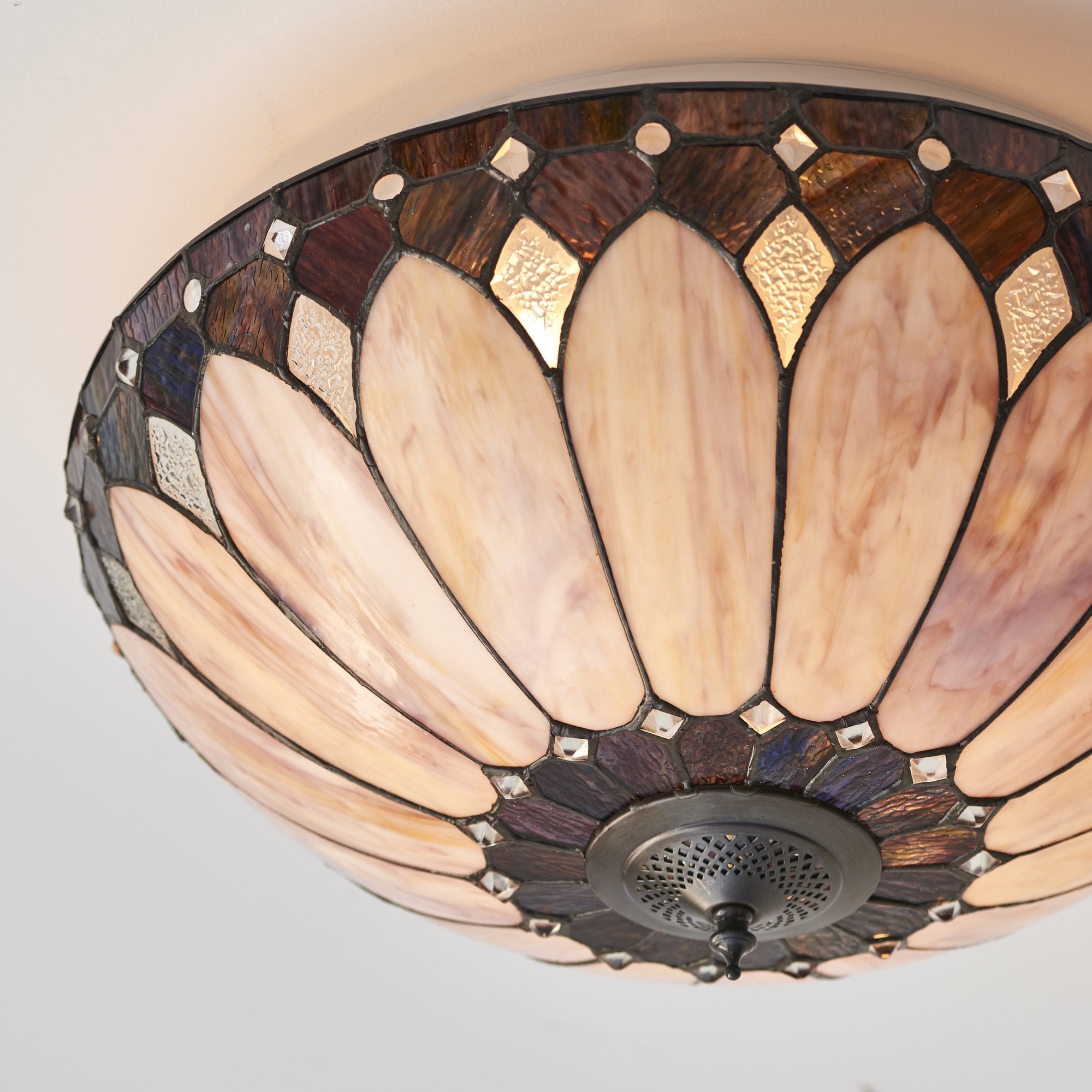 63973 Brooklyn Tiffany Large 2 Light Flush