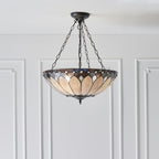 63976 Brooklyn Tiffany Large Inverted 3 Light Pendant