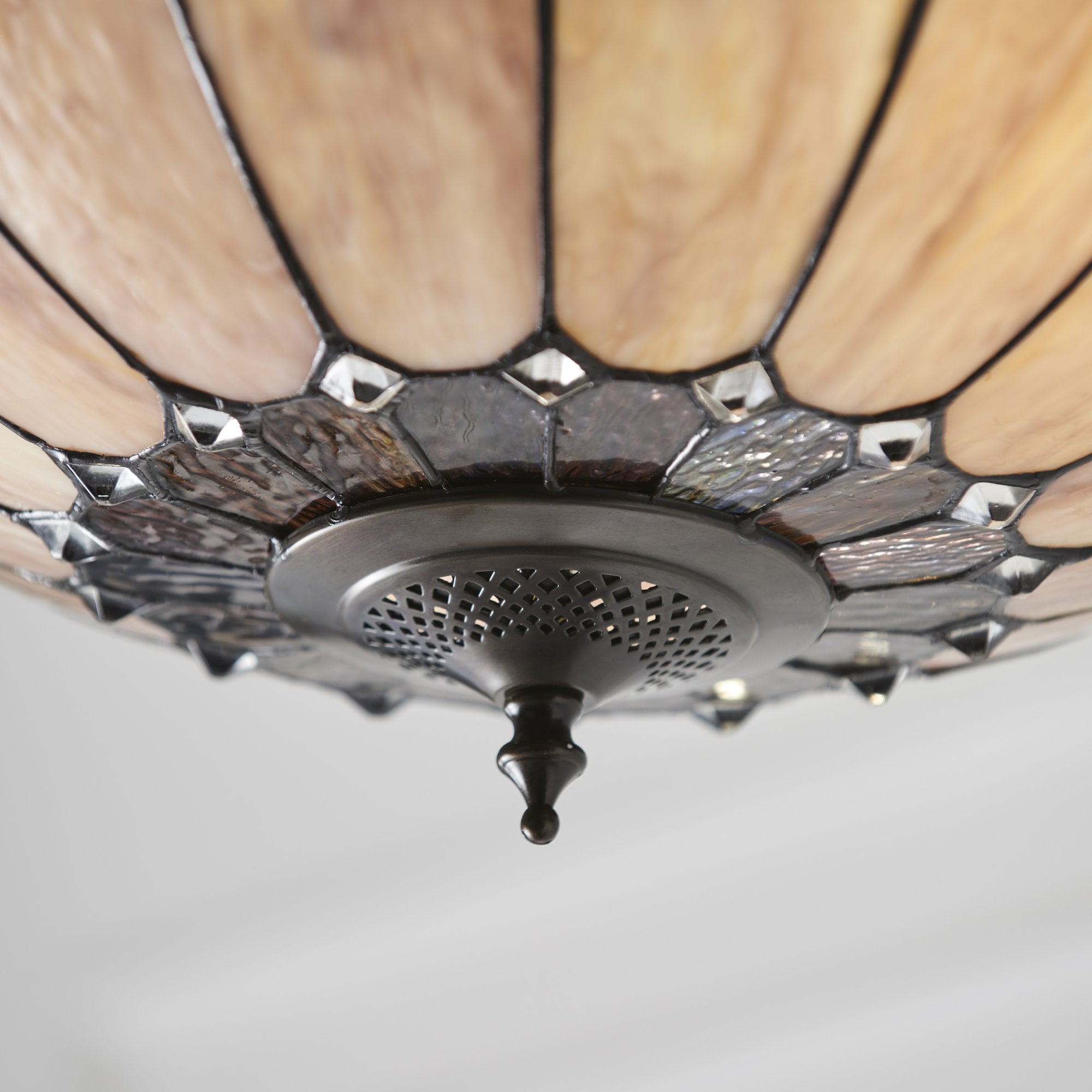 63976 Brooklyn Tiffany Large Inverted 3 Light Pendant