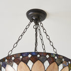 63976 Brooklyn Tiffany Large Inverted 3 Light Pendant