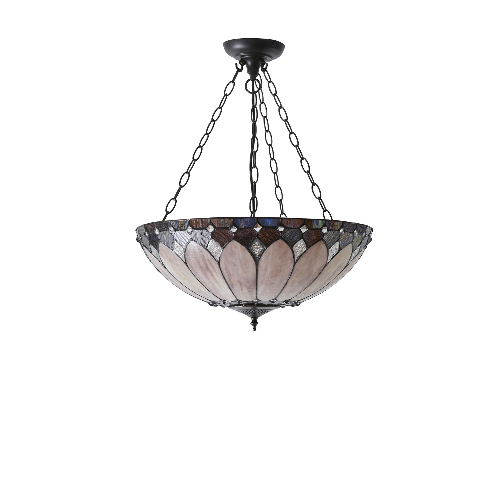 63976 Brooklyn Tiffany Large Inverted 3 Light Pendant