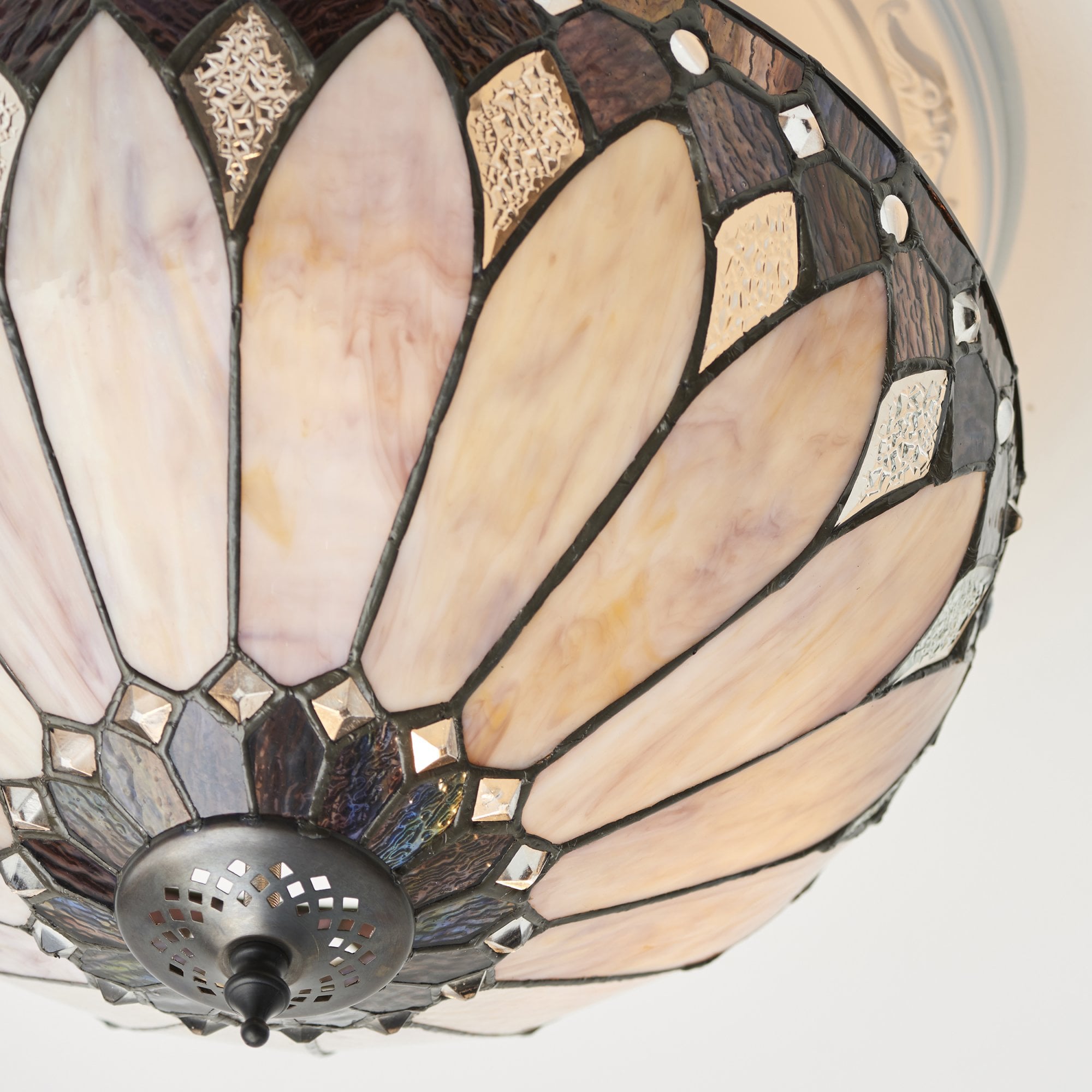 63978 Brooklyn Tiffany Medium 3 Light Semi Flush