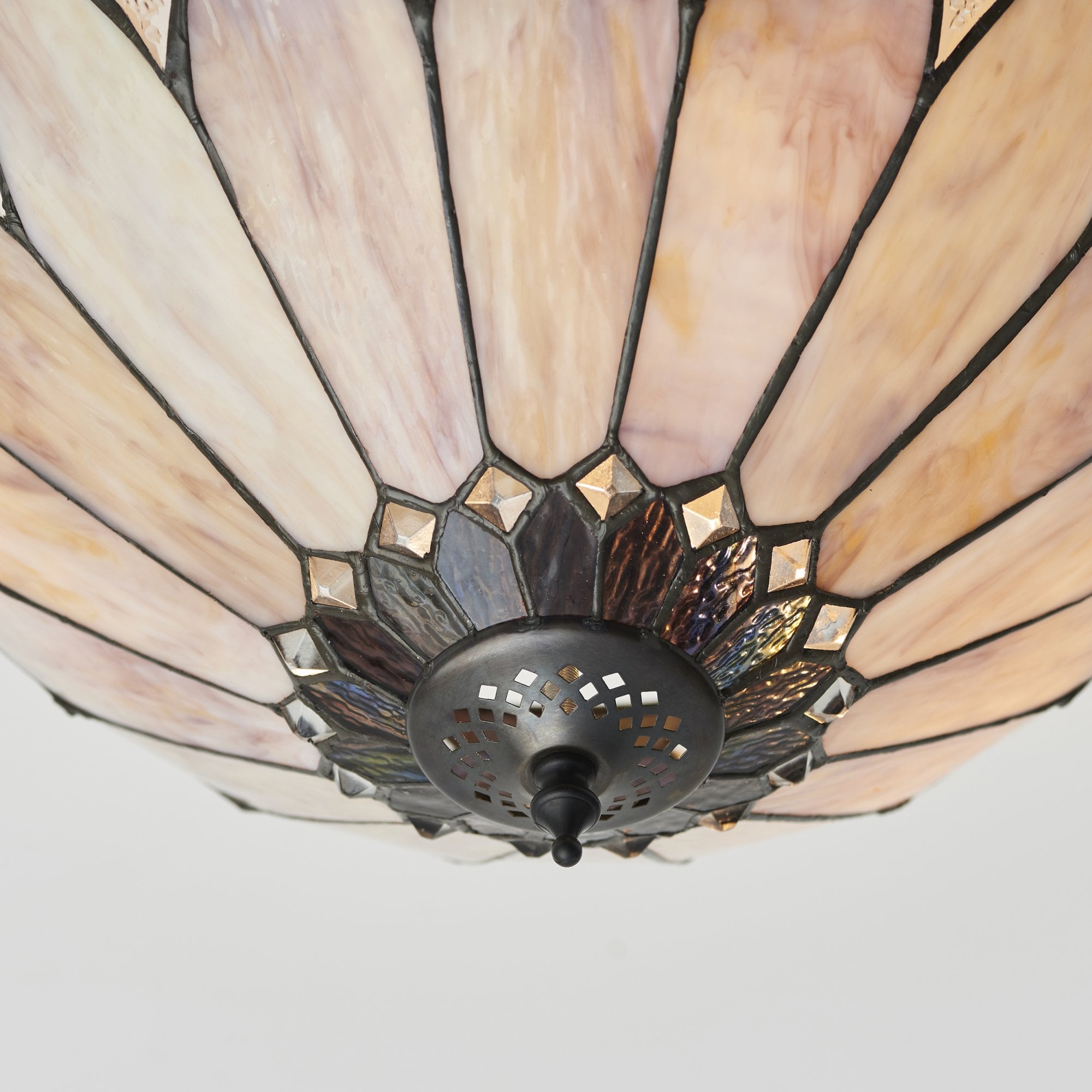 63978 Brooklyn Tiffany Medium 3 Light Semi Flush