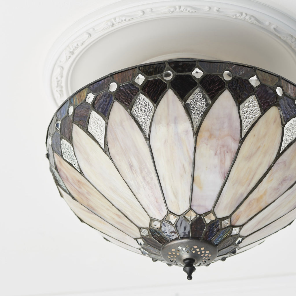 63978 Brooklyn Tiffany Medium 3 Light Semi Flush