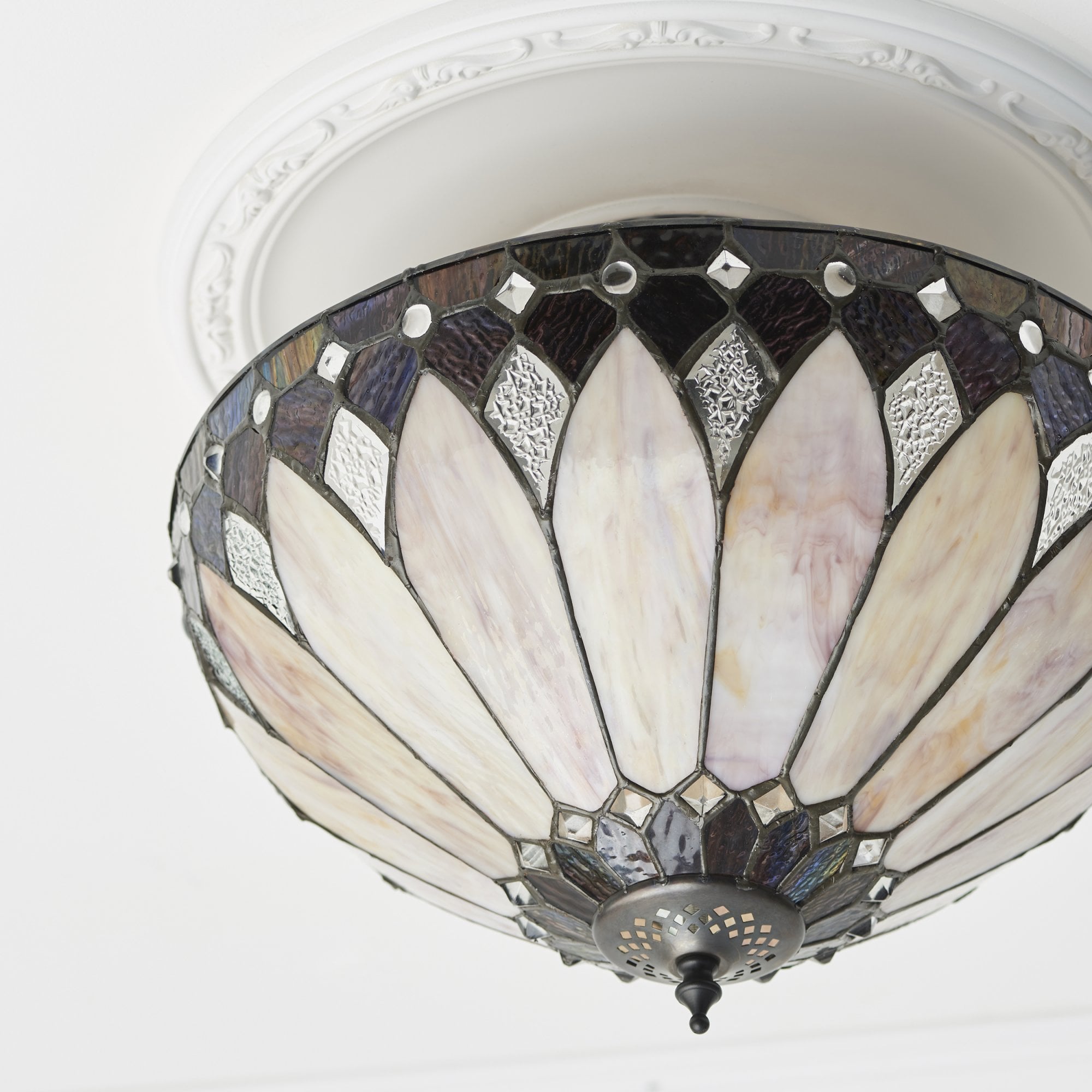 63978 Brooklyn Tiffany Medium 3 Light Semi Flush