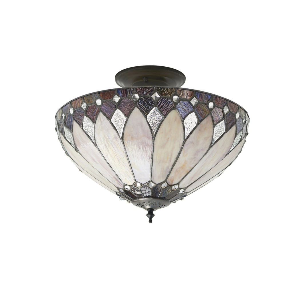 63978 Brooklyn Tiffany Medium 3 Light Semi Flush