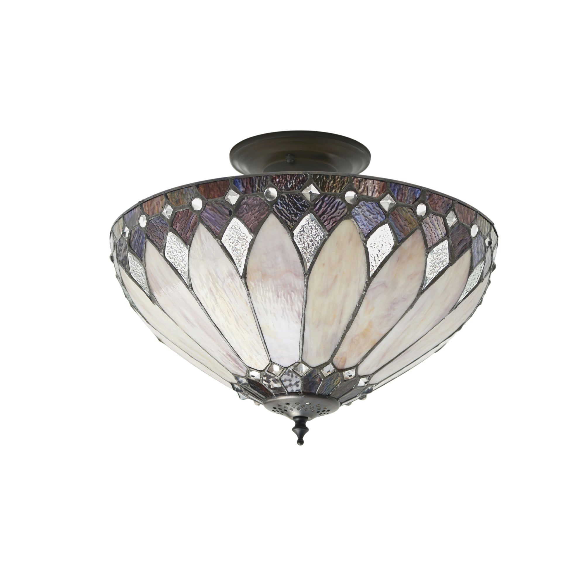 63978 Brooklyn Tiffany Medium 3 Light Semi Flush
