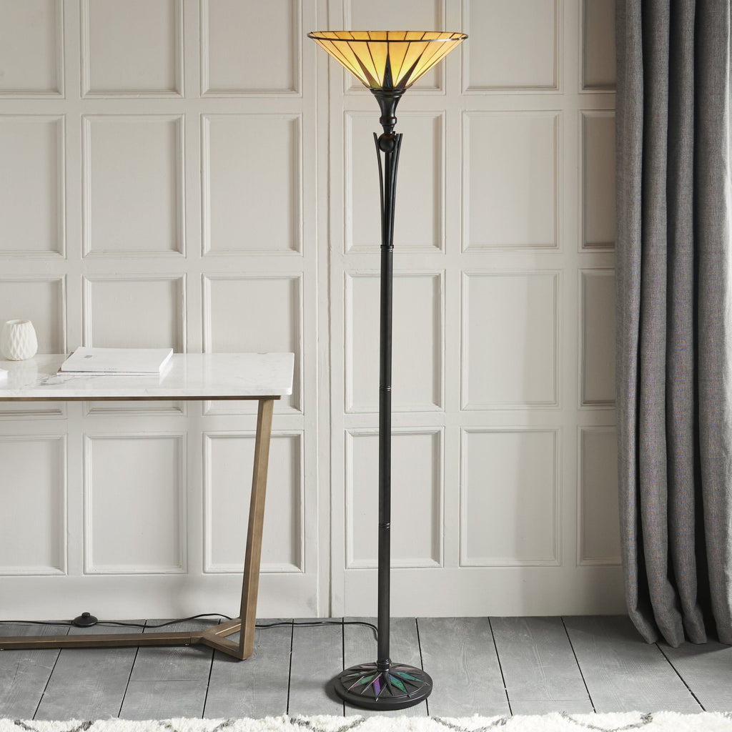 64042 Dark Star Tiffany Uplighter Floor Lamp