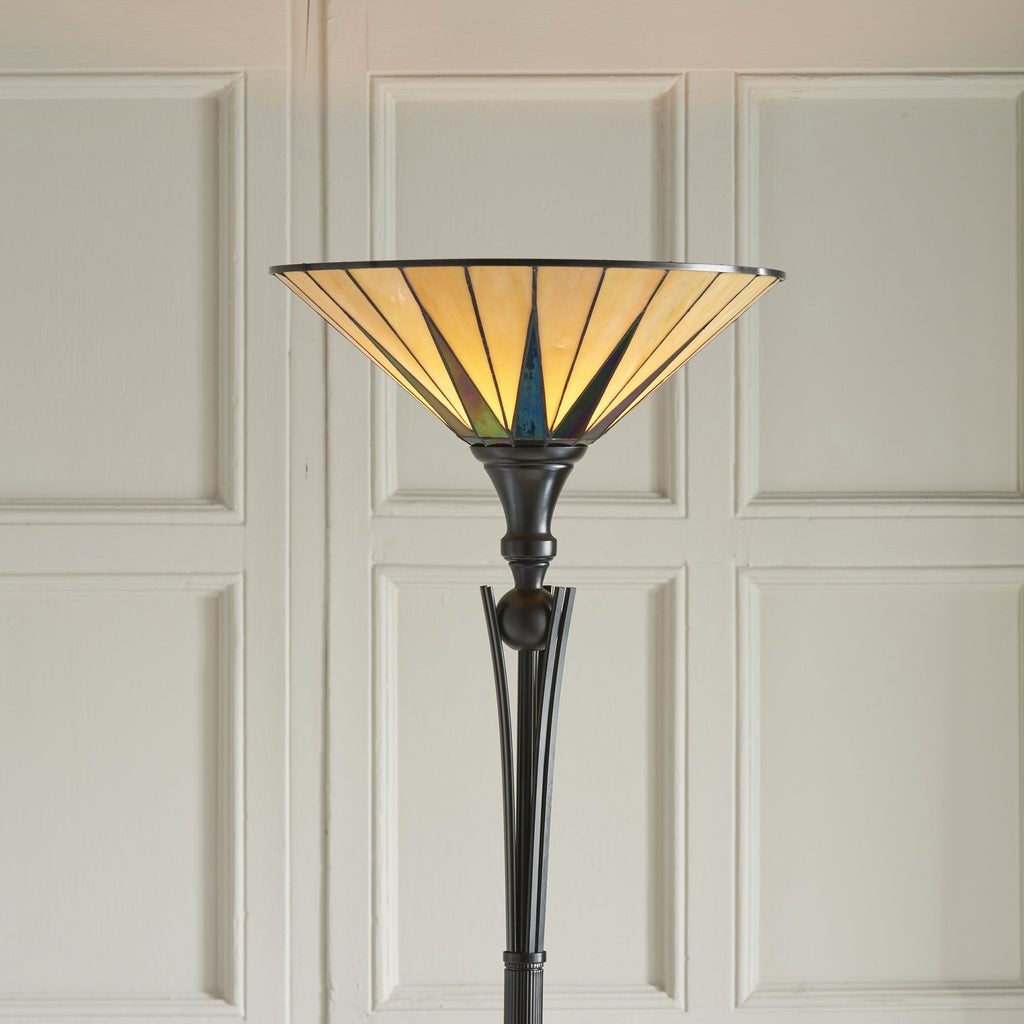 64042 Dark Star Tiffany Uplighter Floor Lamp