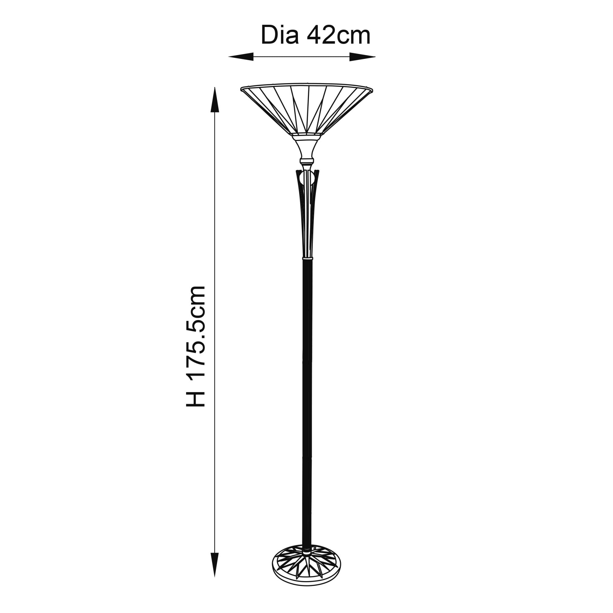 64042 Dark Star Tiffany Uplighter Floor Lamp