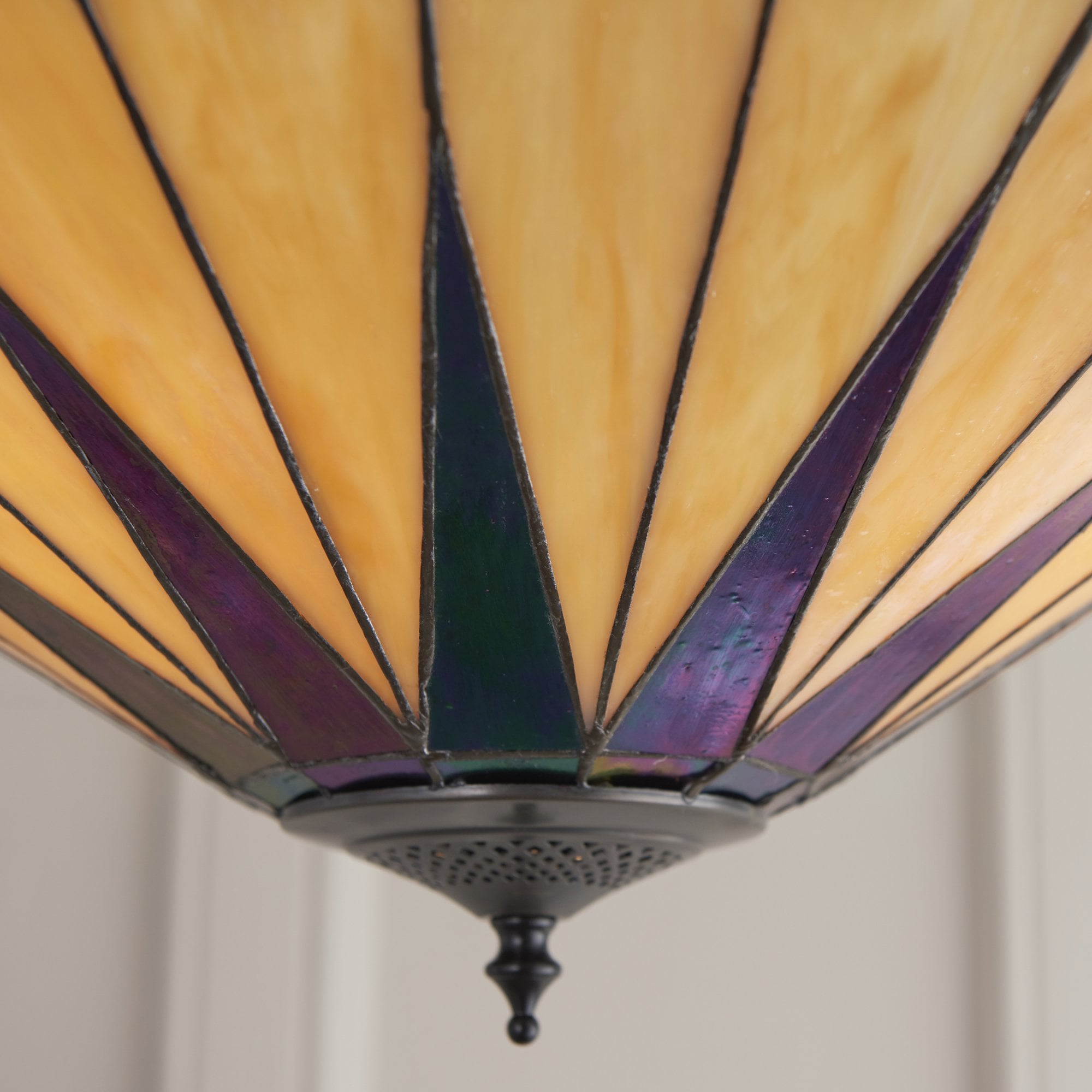 64043 Dark Star Tiffany Large 3 Light Semi Flush