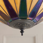 64043 Dark Star Tiffany Large 3 Light Semi Flush