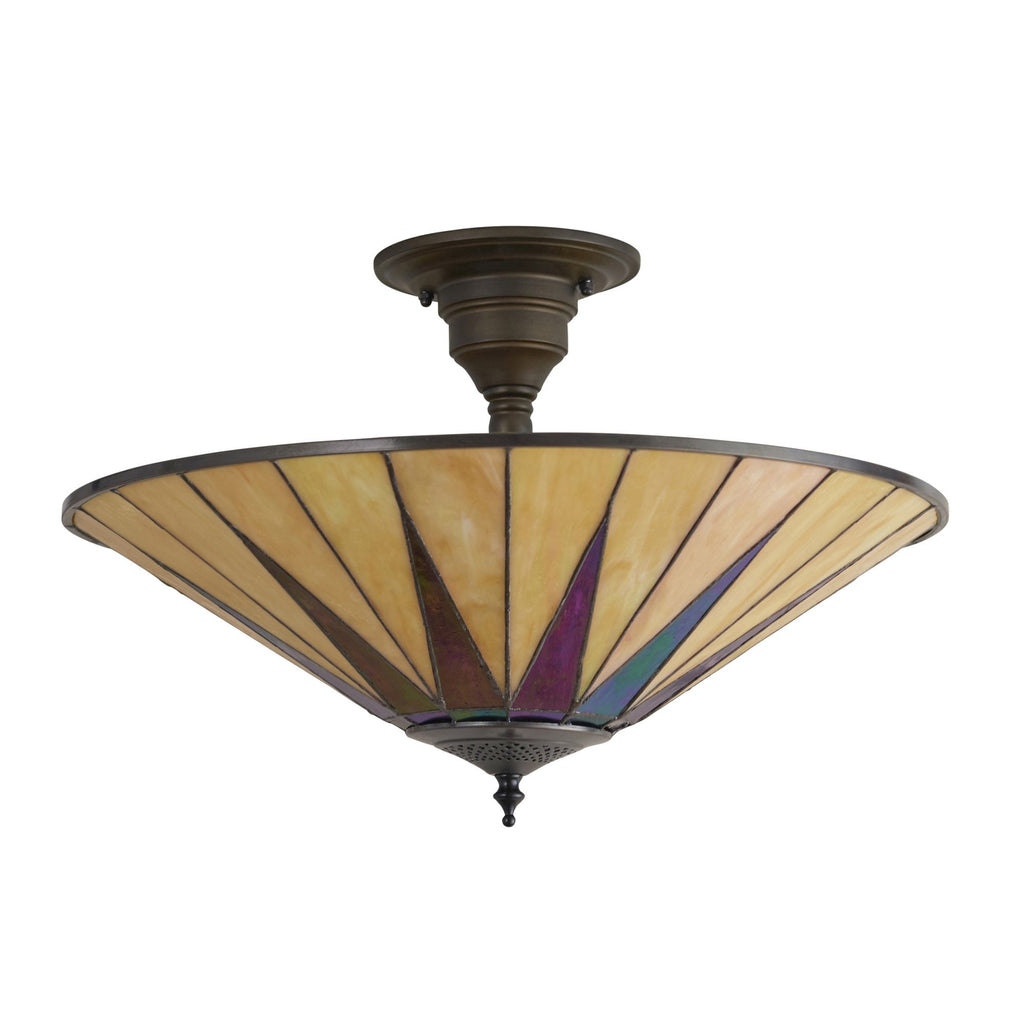 64043 Dark Star Tiffany Large 3 Light Semi Flush