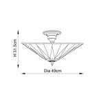 64043 Dark Star Tiffany Large 3 Light Semi Flush