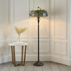 64069 Dragonfly Blue Tiffany Floor Lamp
