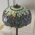 64069 Dragonfly Blue Tiffany Floor Lamp