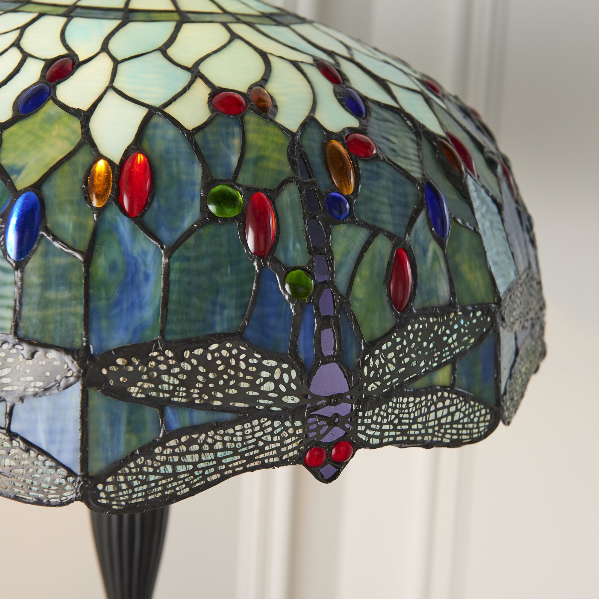64069 Dragonfly Blue Tiffany Floor Lamp