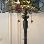 64069 Dragonfly Blue Tiffany Floor Lamp