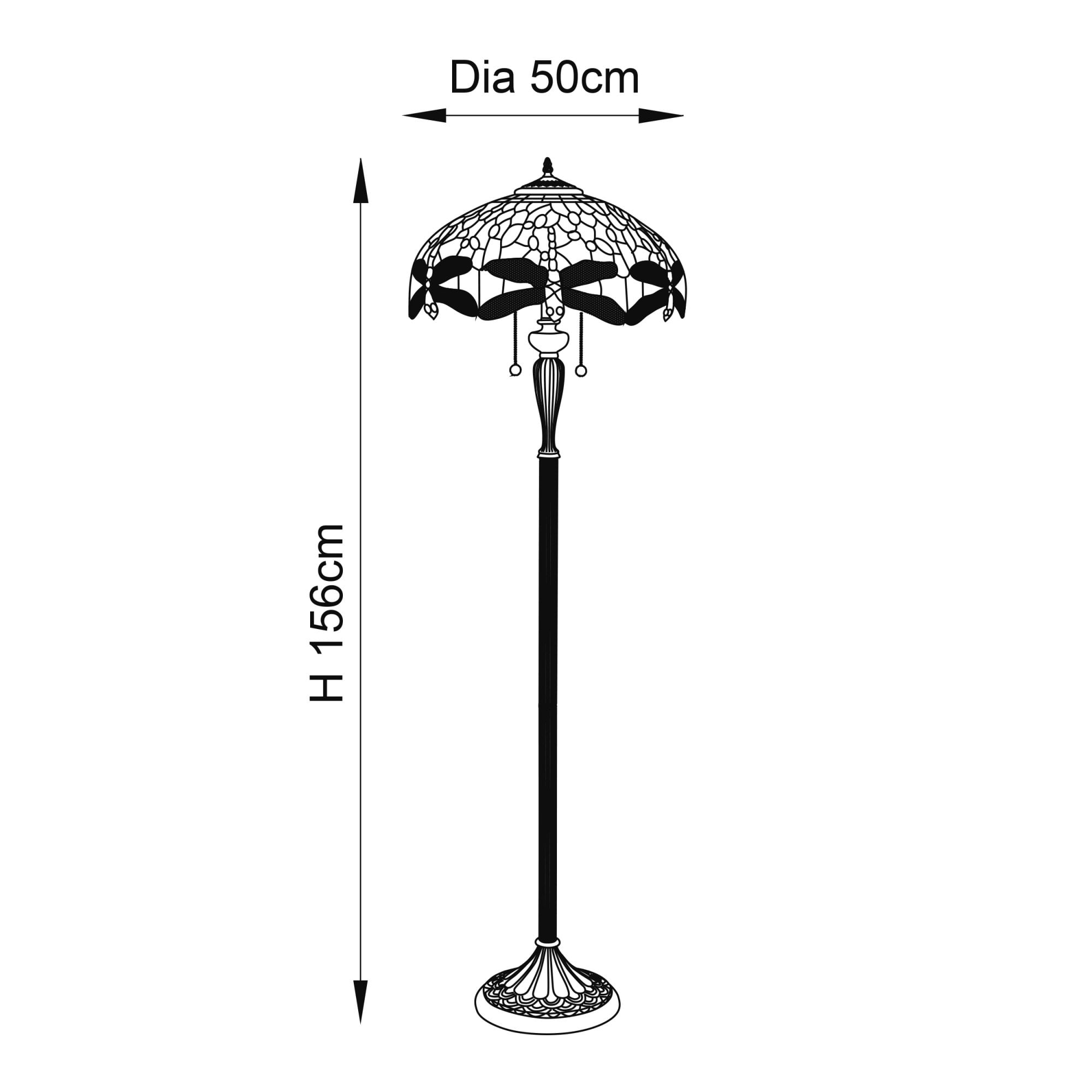 64069 Dragonfly Blue Tiffany Floor Lamp