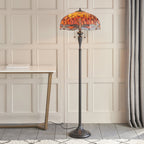 64070 Dragonfly Flame Tiffany Floor Lamp