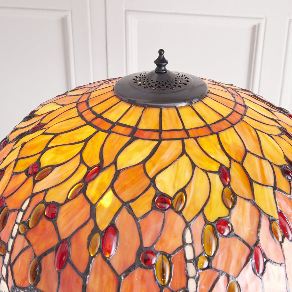 64070 Dragonfly Flame Tiffany Floor Lamp