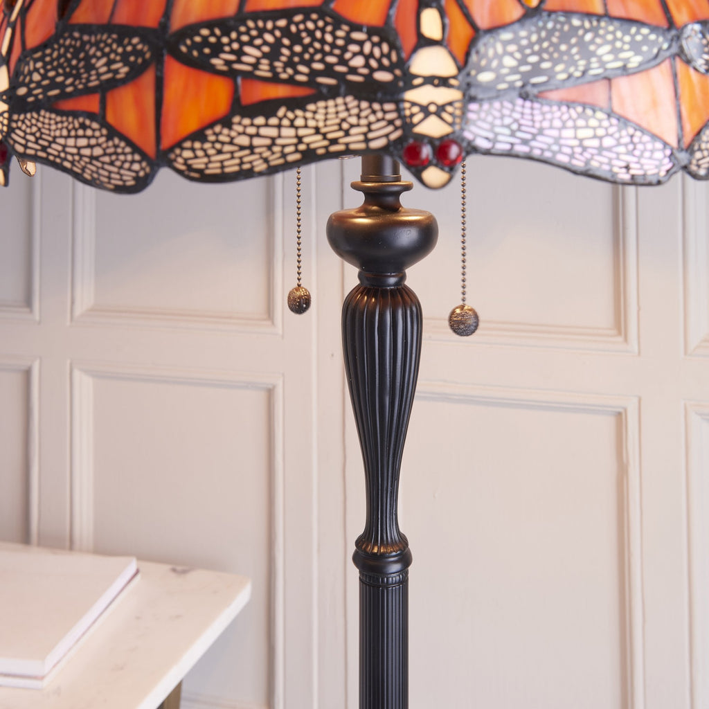 64070 Dragonfly Flame Tiffany Floor Lamp