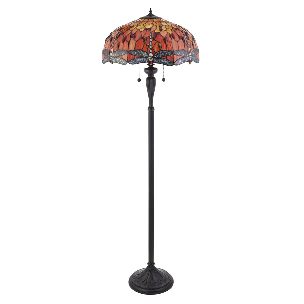 64070 Dragonfly Flame Tiffany Floor Lamp