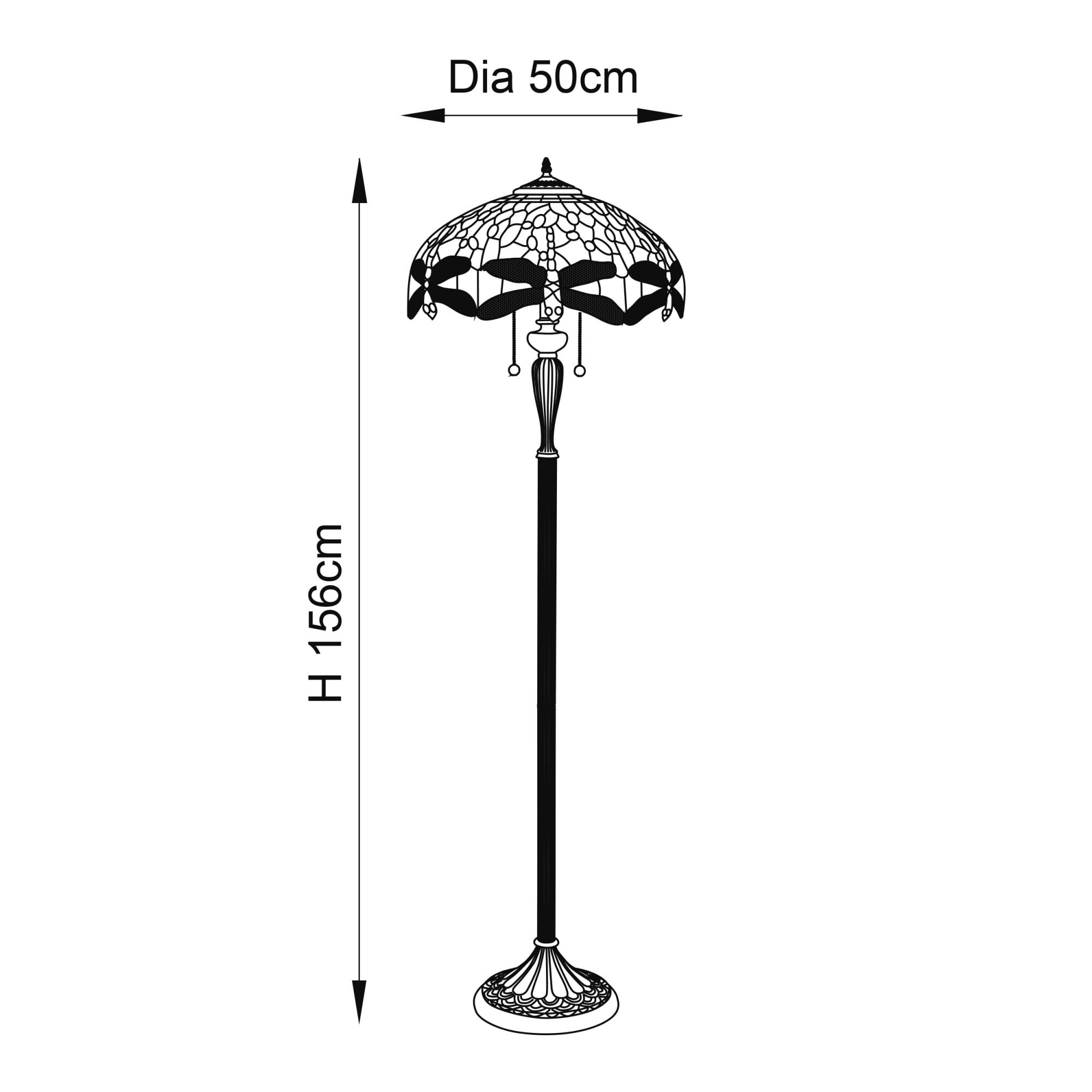 64070 Dragonfly Flame Tiffany Floor Lamp