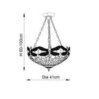 64075 Dragonfly Blue Tiffany Medium Inverted 3 Light Pendant