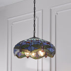 64080 Dragonfly Blue Tiffany Medium 3 Light Pendant