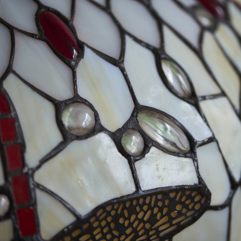 64085 Dragonfly Beige Tiffany Medium Table Lamp