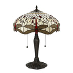 64085 Dragonfly Beige Tiffany Medium Table Lamp