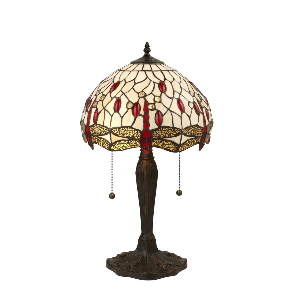 64086 Dragonfly Beige Tiffany Small Table Lamp