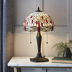 64086 Dragonfly Beige Tiffany Small Table Lamp