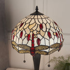 64086 Dragonfly Beige Tiffany Small Table Lamp