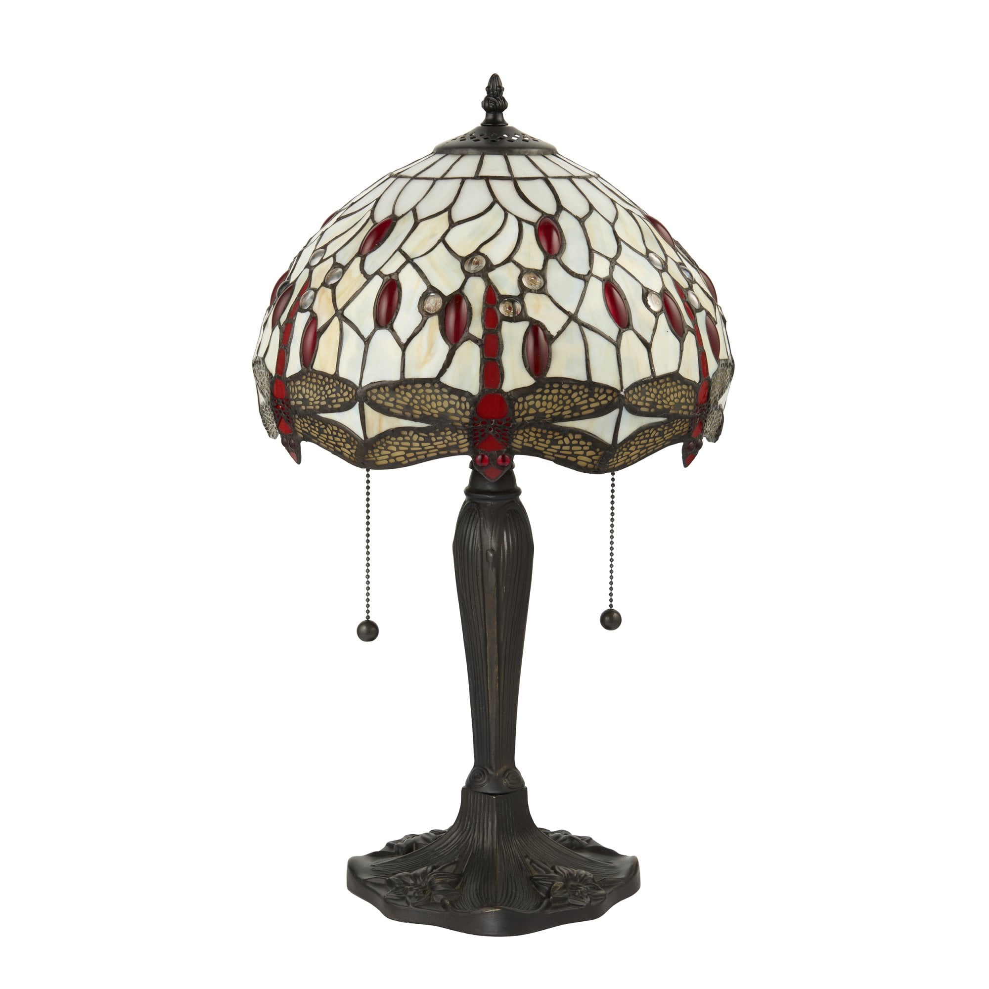 64086 Dragonfly Beige Tiffany Small Table Lamp