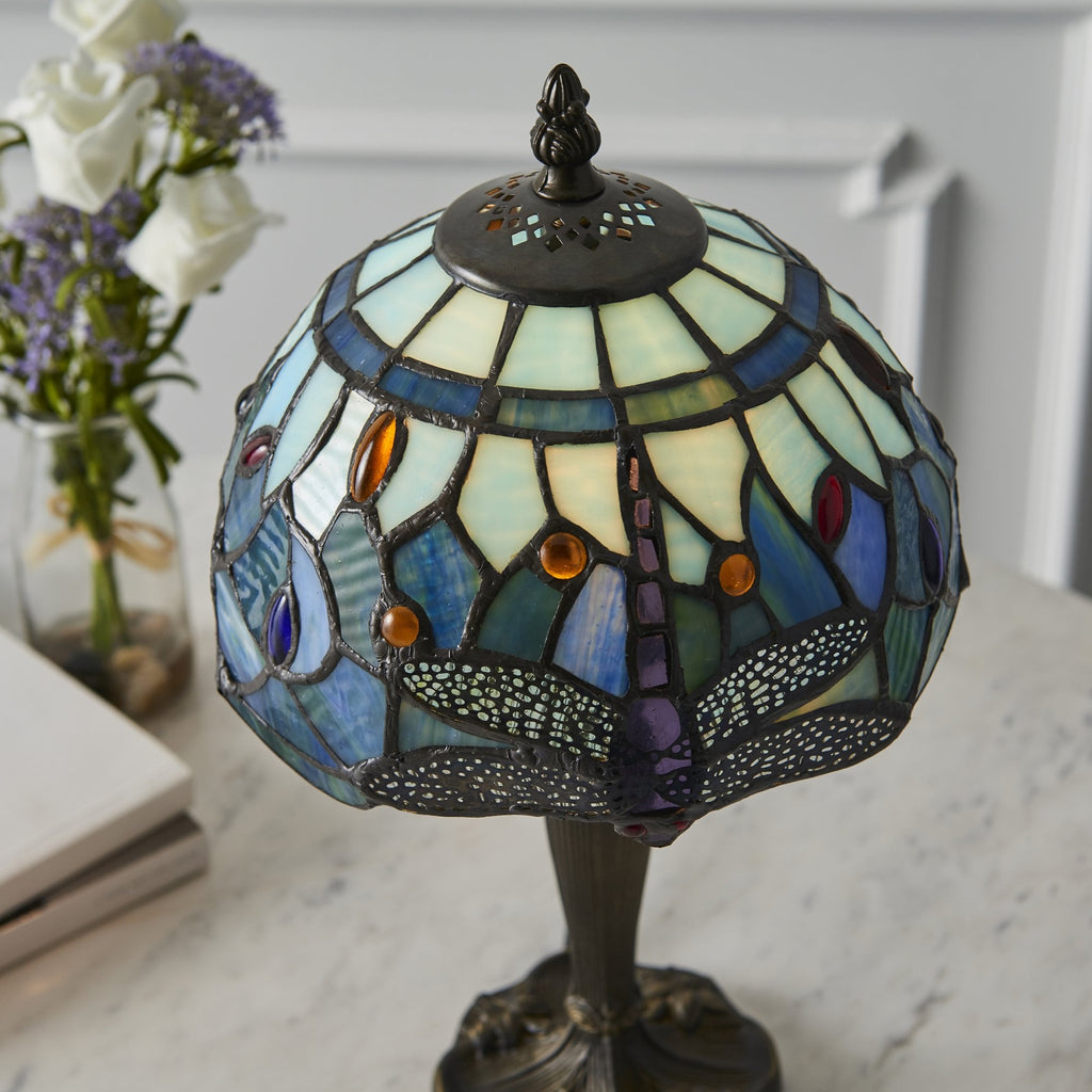 64088 Dragonfly Blue Tiffany Intermediate Table Lamp